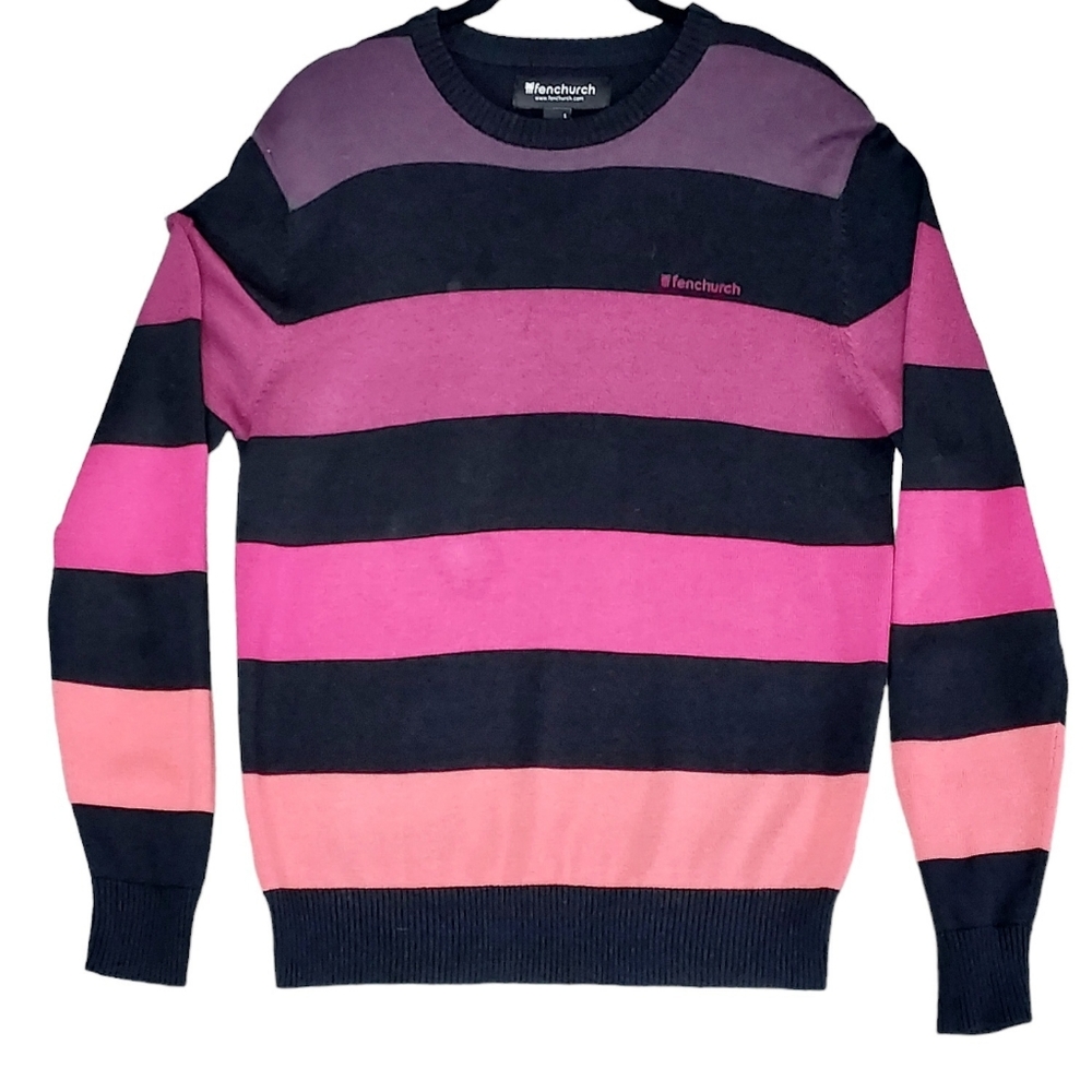 Fenchurch Bryant Men's Size Small Stripe Streetwear Skater Crewneck Sweater